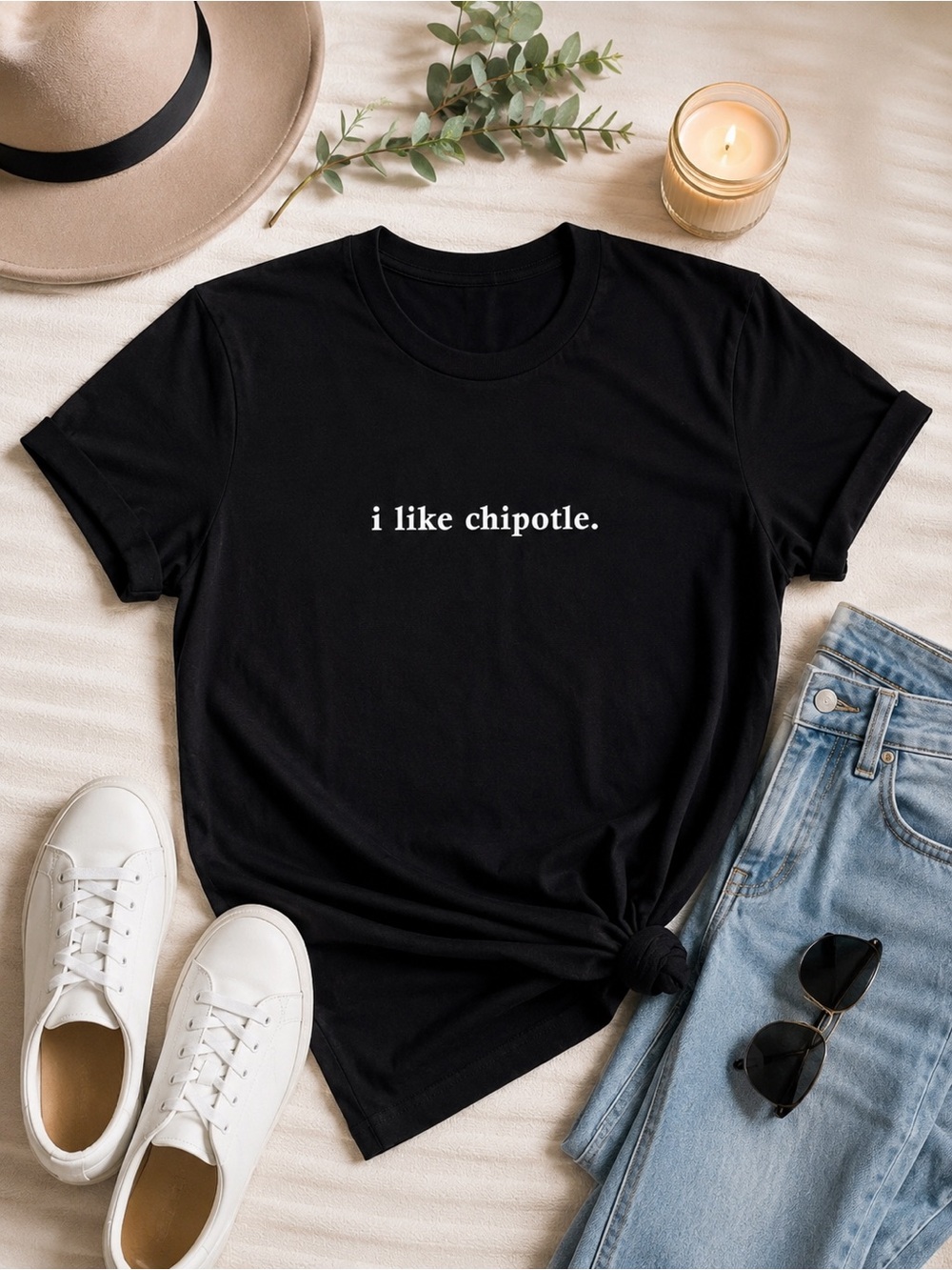 i like chipotle. Black Graphic T-Shirt